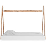 Piperton Natural/White Wood Twin Tent Bed