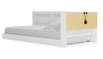 Piperton White Twin Wood Bookcase Bed