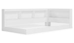 Piperton White Twin Wood Bookcase Bed