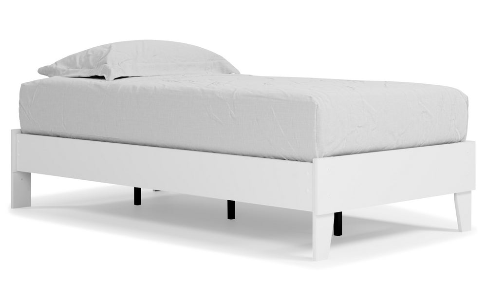 Piperton White Wood Twin Platform Bed