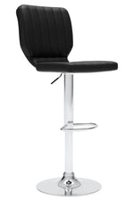 Pollzen 2 Black Faux Leather Swivel Bar Stools