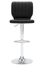 Pollzen 2 Black Faux Leather Swivel Bar Stools