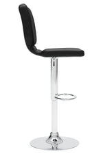 Pollzen 2 Black Faux Leather Swivel Bar Stools