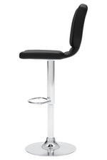 Pollzen 2 Black Faux Leather Swivel Bar Stools