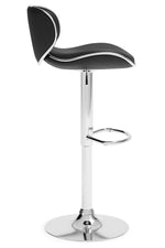 Pollzen Modern 2 Black Faux Leather Swivel Bar Stools