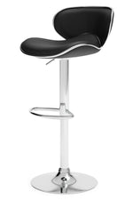 Pollzen Modern 2 Black Faux Leather Swivel Bar Stools