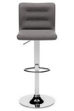 Pollzen 2 Gray Woven Fabric Swivel Bar Stools