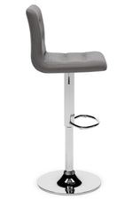 Pollzen 2 Gray Woven Fabric Swivel Bar Stools