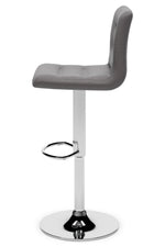 Pollzen 2 Gray Woven Fabric Swivel Bar Stools