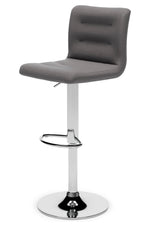 Pollzen 2 Gray Woven Fabric Swivel Bar Stools