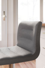 Pollzen 2 Gray Woven Fabric Swivel Bar Stools