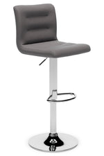 Pollzen 2 Gray Woven Fabric Swivel Bar Stools