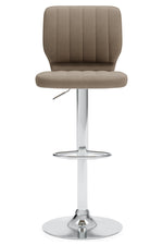 Pollzen 2 Taupe Faux Leather Swivel Bar Stools