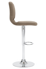 Pollzen 2 Taupe Faux Leather Swivel Bar Stools