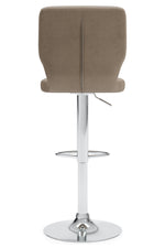 Pollzen 2 Taupe Faux Leather Swivel Bar Stools