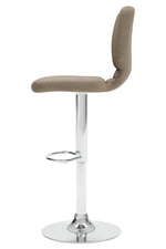 Pollzen 2 Taupe Faux Leather Swivel Bar Stools