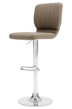 Pollzen 2 Taupe Faux Leather Swivel Bar Stools