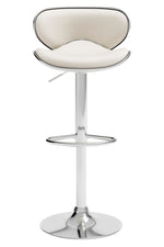 Pollzen Modern 2 White Faux Leather Swivel Bar Stools