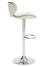 Pollzen Modern 2 White Faux Leather Swivel Bar Stools