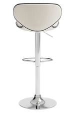 Pollzen Modern 2 White Faux Leather Swivel Bar Stools