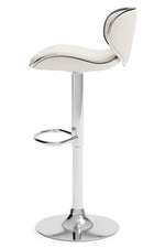 Pollzen Modern 2 White Faux Leather Swivel Bar Stools