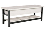 Rhyson White Wood Storage Accent Bench