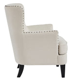 Romansque Beige Fabric Accent Chair