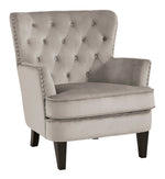 Romansque Beige Velvet Accent Chair