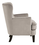 Romansque Beige Velvet Accent Chair