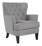 Romansque Gray Fabric Accent Chair