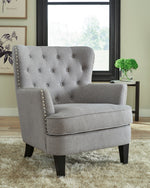 Romansque Gray Fabric Accent Chair