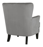 Romansque Gray Velvet Accent Chair