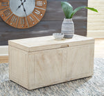 Ryker Distressed White Wood Storage Trunk