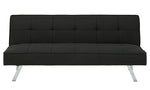 Santini Black Fabric Flip Flop Armless Sofa