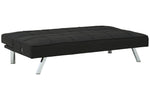 Santini Black Fabric Flip Flop Armless Sofa