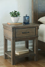 Shamryn Grayish Brown 1-Drawer Nightstand