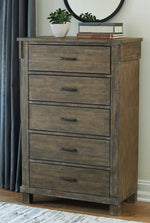 Shamryn Grayish Brown 5-Drawer Chest