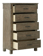 Shamryn Grayish Brown 5-Drawer Chest