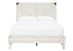 Shawburn Whitewash Wood Full Platform Bed with Headboard