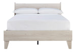 Socalle Natural Tone Full Platform Bed with Headboard