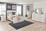 Stelsie White Wood Full Panel Bed