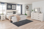 Stelsie White Wood King Panel Bed