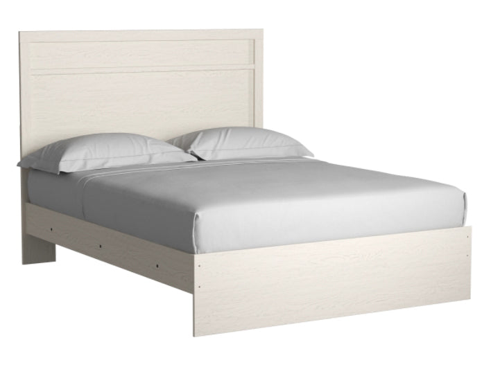 Stelsie White Wood Queen Panel Bed