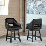 Tallenger 2 Black Swivel Bar Stools