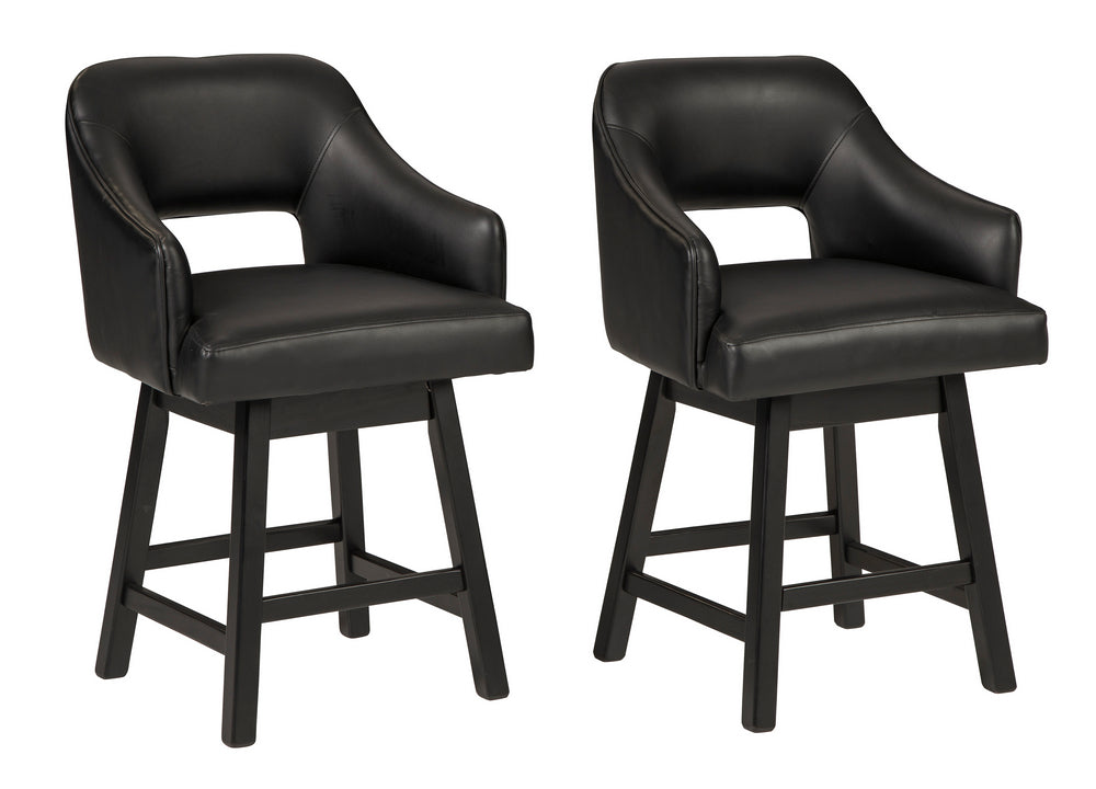 Tallenger 2 Black Swivel Bar Stools