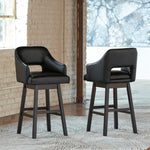 Tallenger 2 Black Tall Swivel Bar Stools