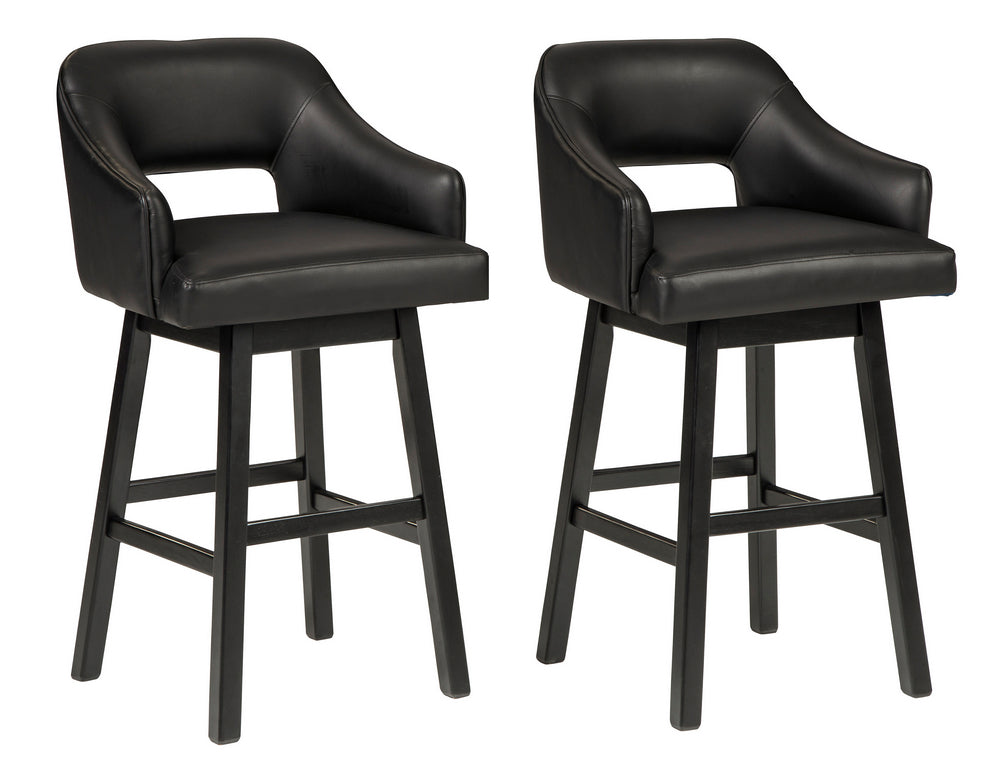 Tallenger 2 Black Tall Swivel Bar Stools