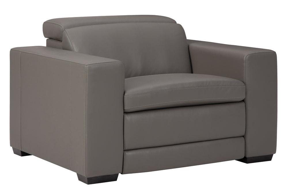 Texline Gray Leather Power Recliner