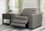 Texline Gray Leather Power Recliner