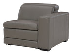 Texline Gray Leather Power Recliner Sofa